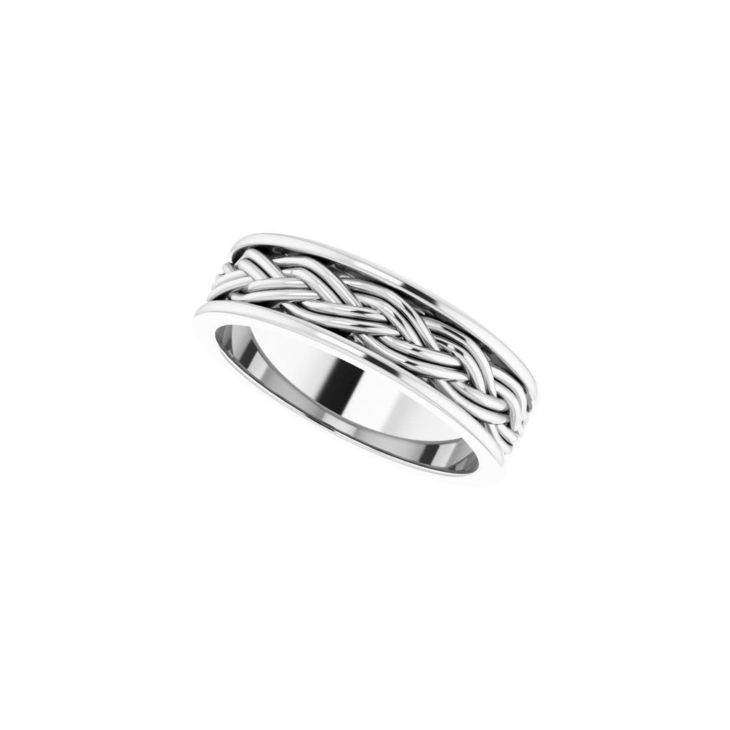 Woven-Design Comfort-Fit Flat Band