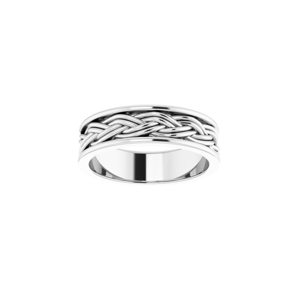 Woven-Design Comfort-Fit Flat Band