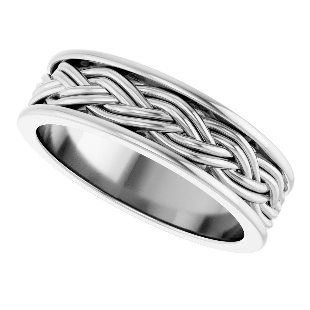 Woven-Design Comfort-Fit Flat Band