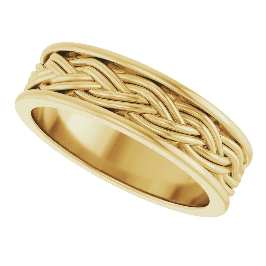 Woven-Design Comfort-Fit Flat Band
