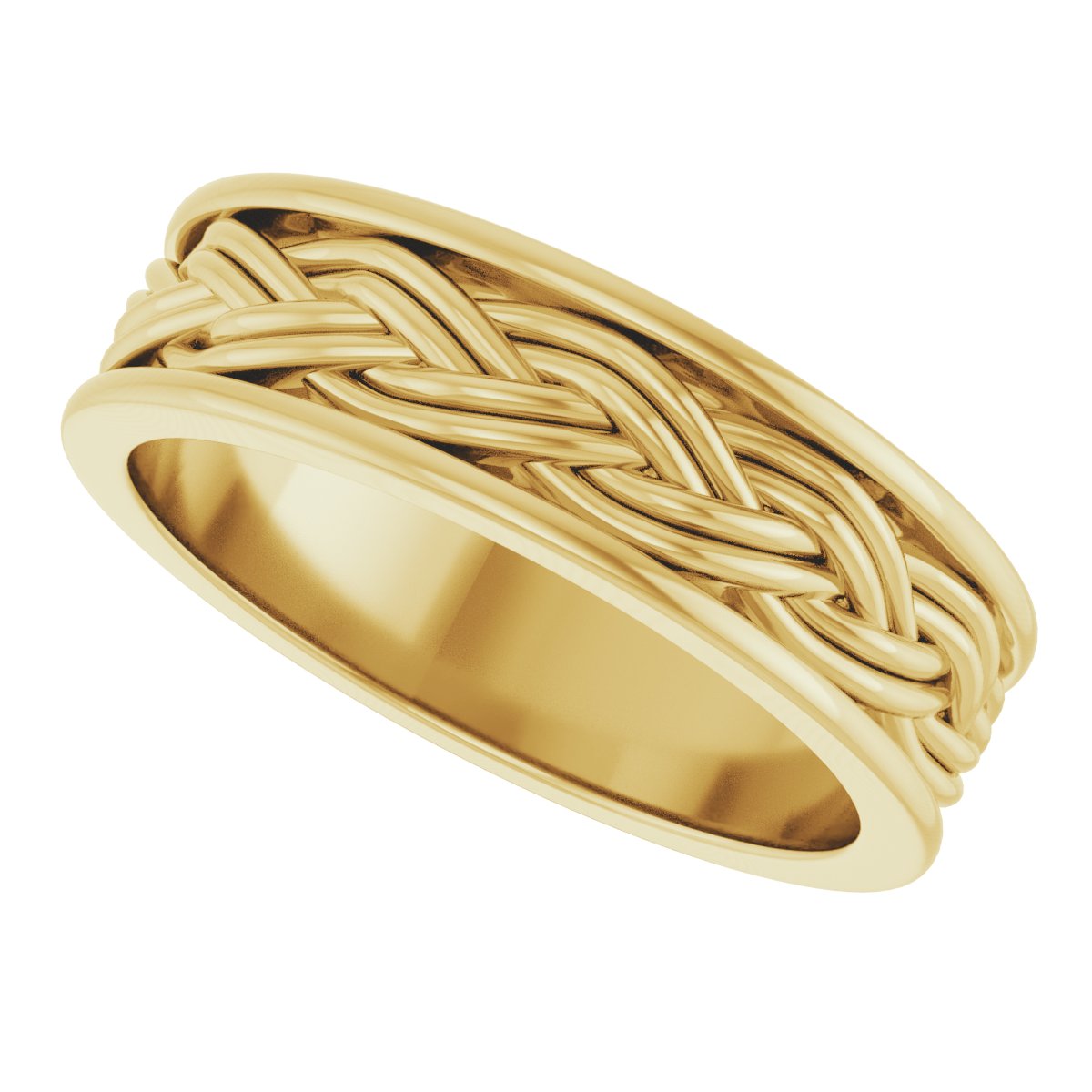 Woven-Design Comfort-Fit Flat Band