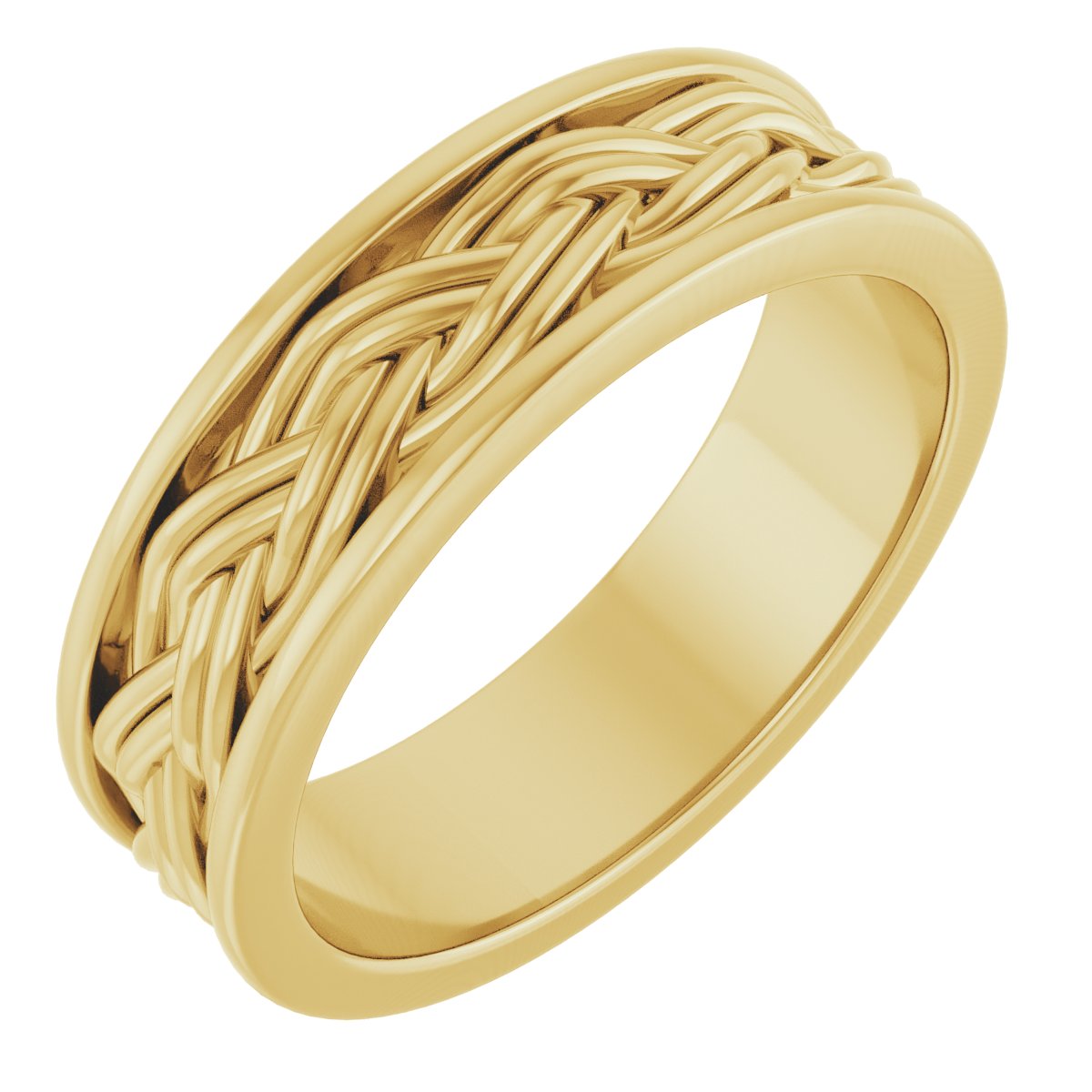 Woven-Design Comfort-Fit Flat Band