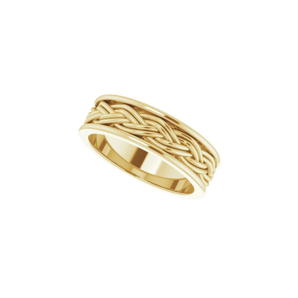 Woven-Design Comfort-Fit Flat Band