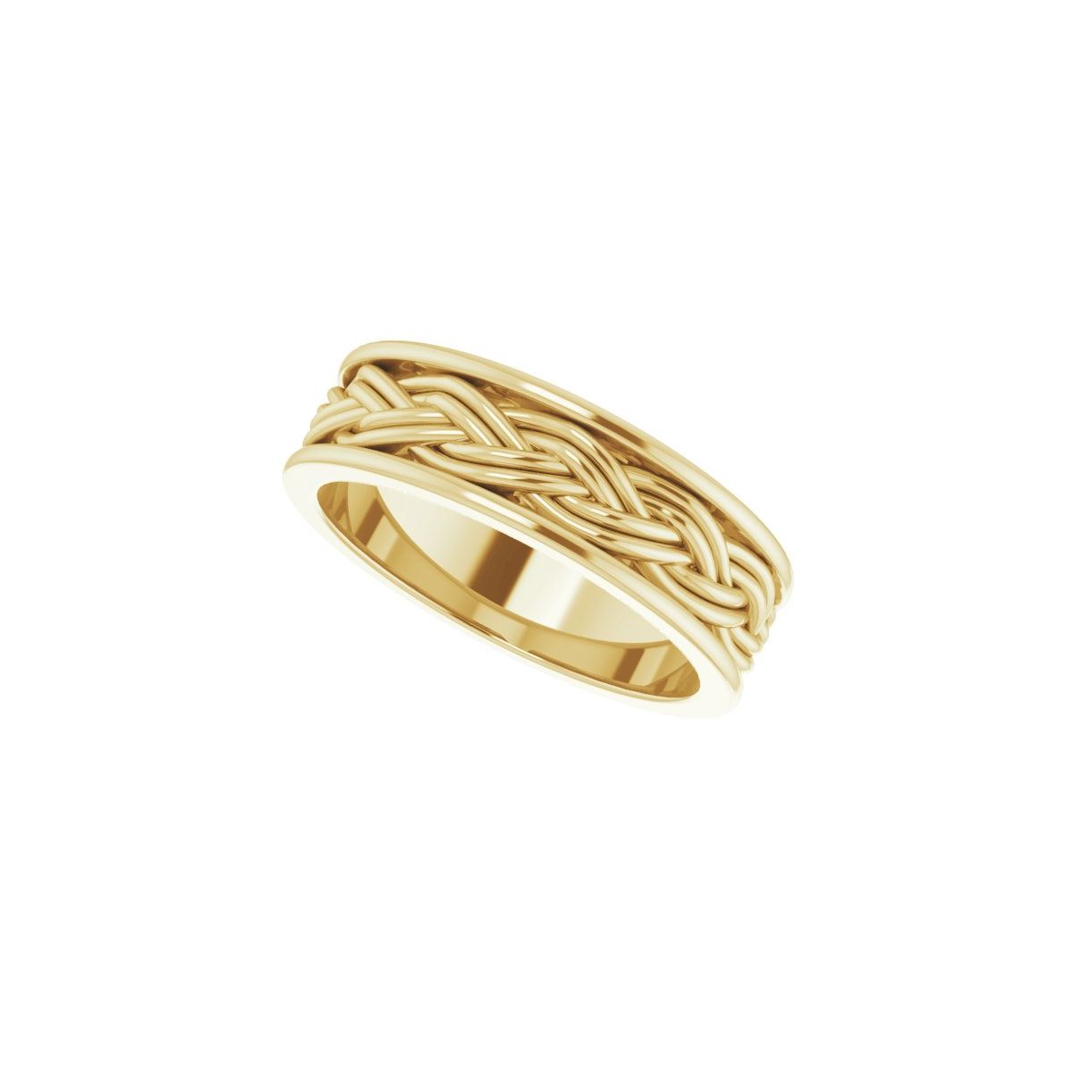 Woven-Design Comfort-Fit Flat Band