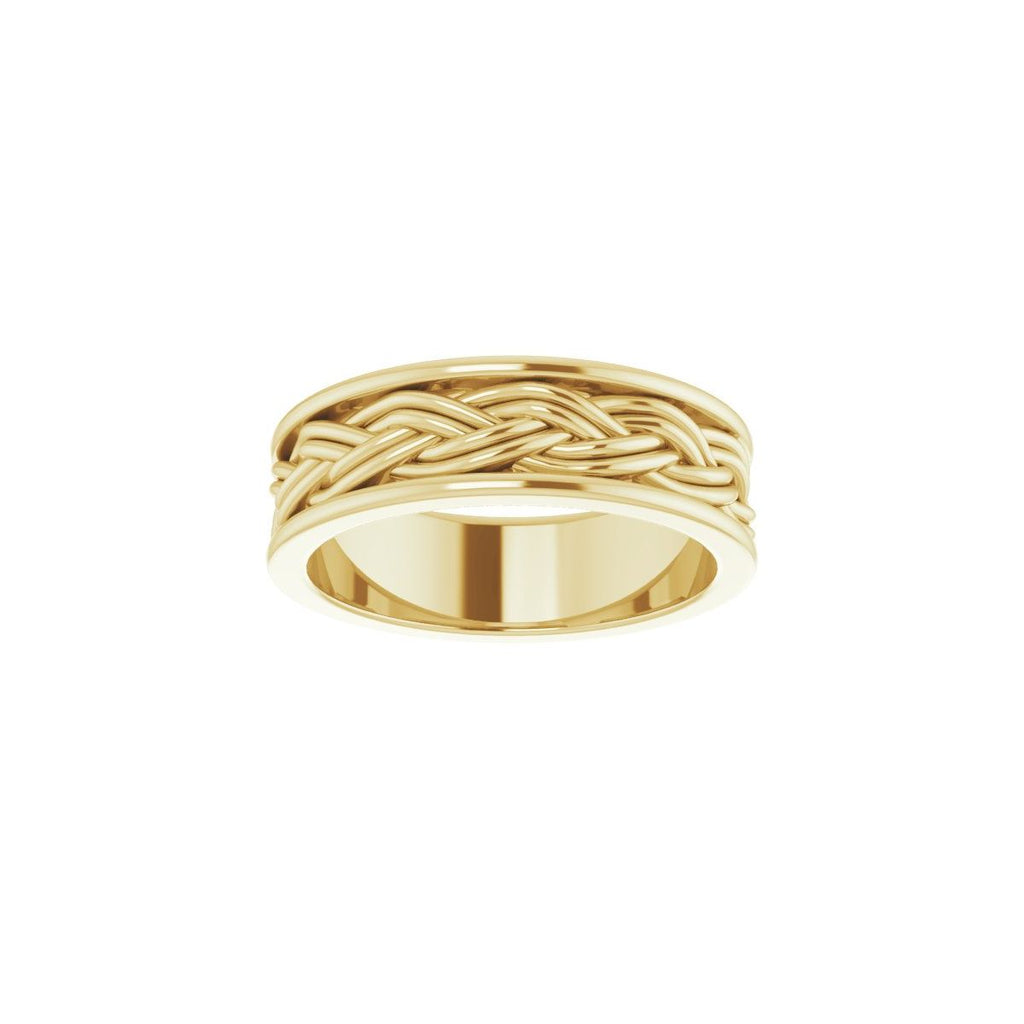 Woven-Design Comfort-Fit Flat Band
