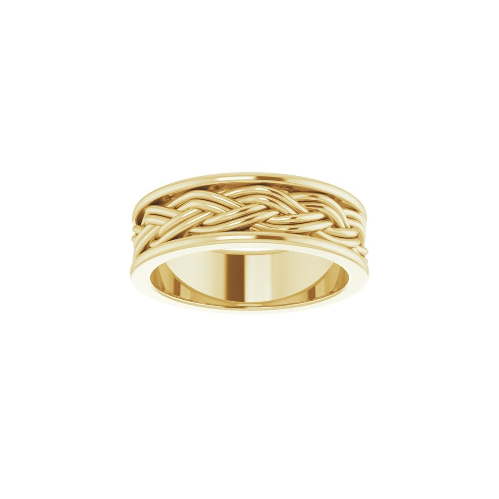 Woven-Design Comfort-Fit Flat Band