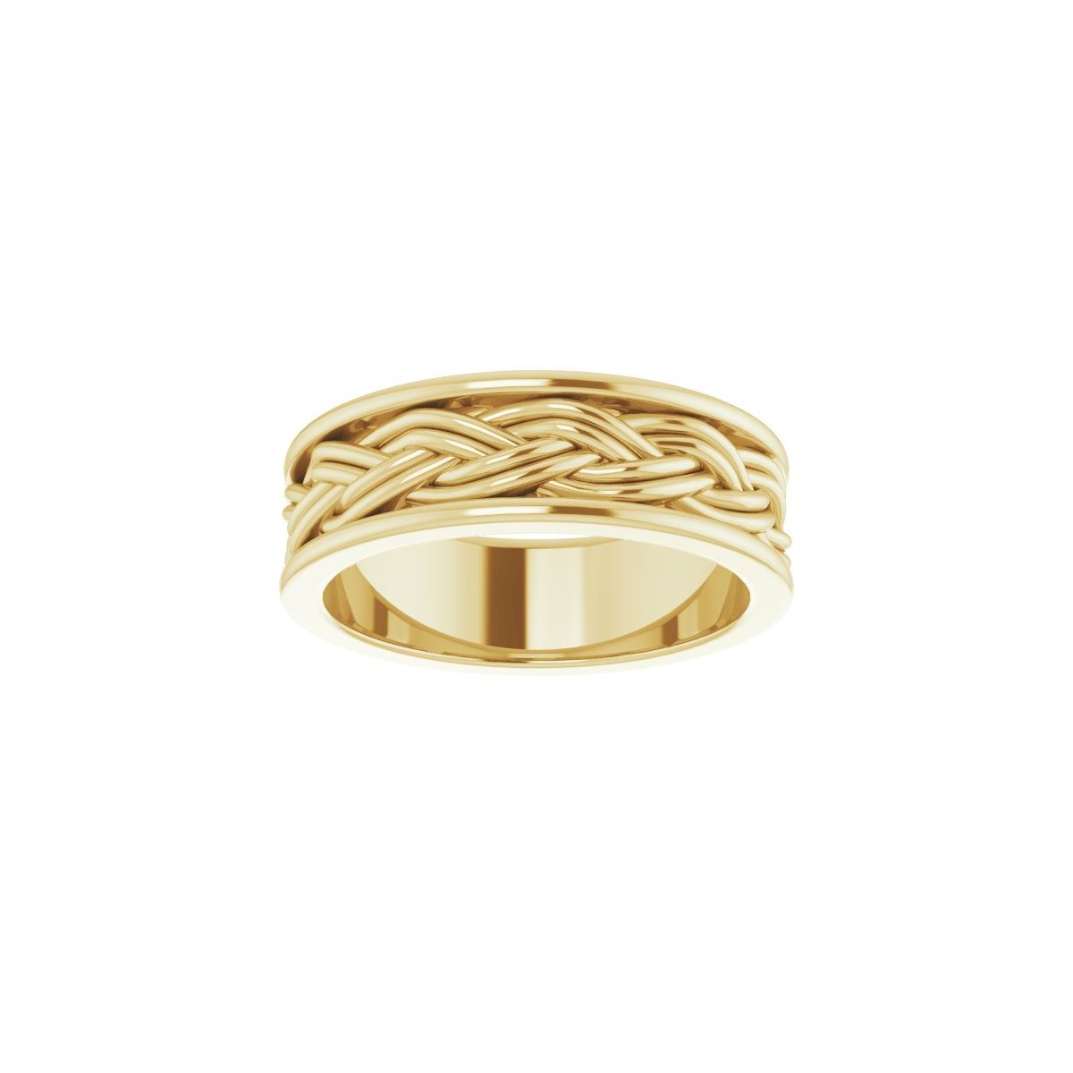 Woven-Design Comfort-Fit Flat Band