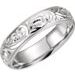 Hand-Engraved Milgrain Stepped-Edge Comfort-Fit Half Round Band