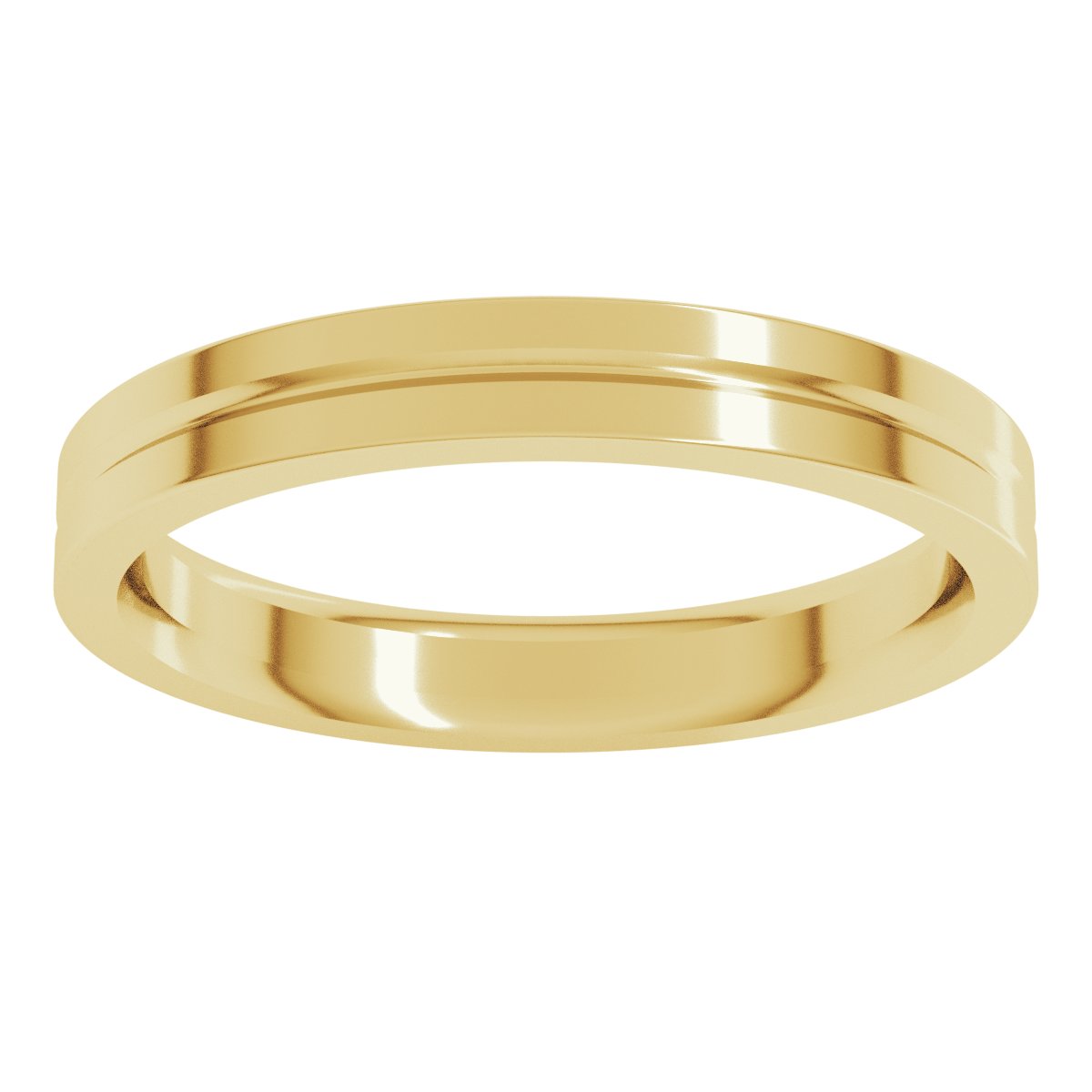 Grooved Comfort-Fit Flat Band