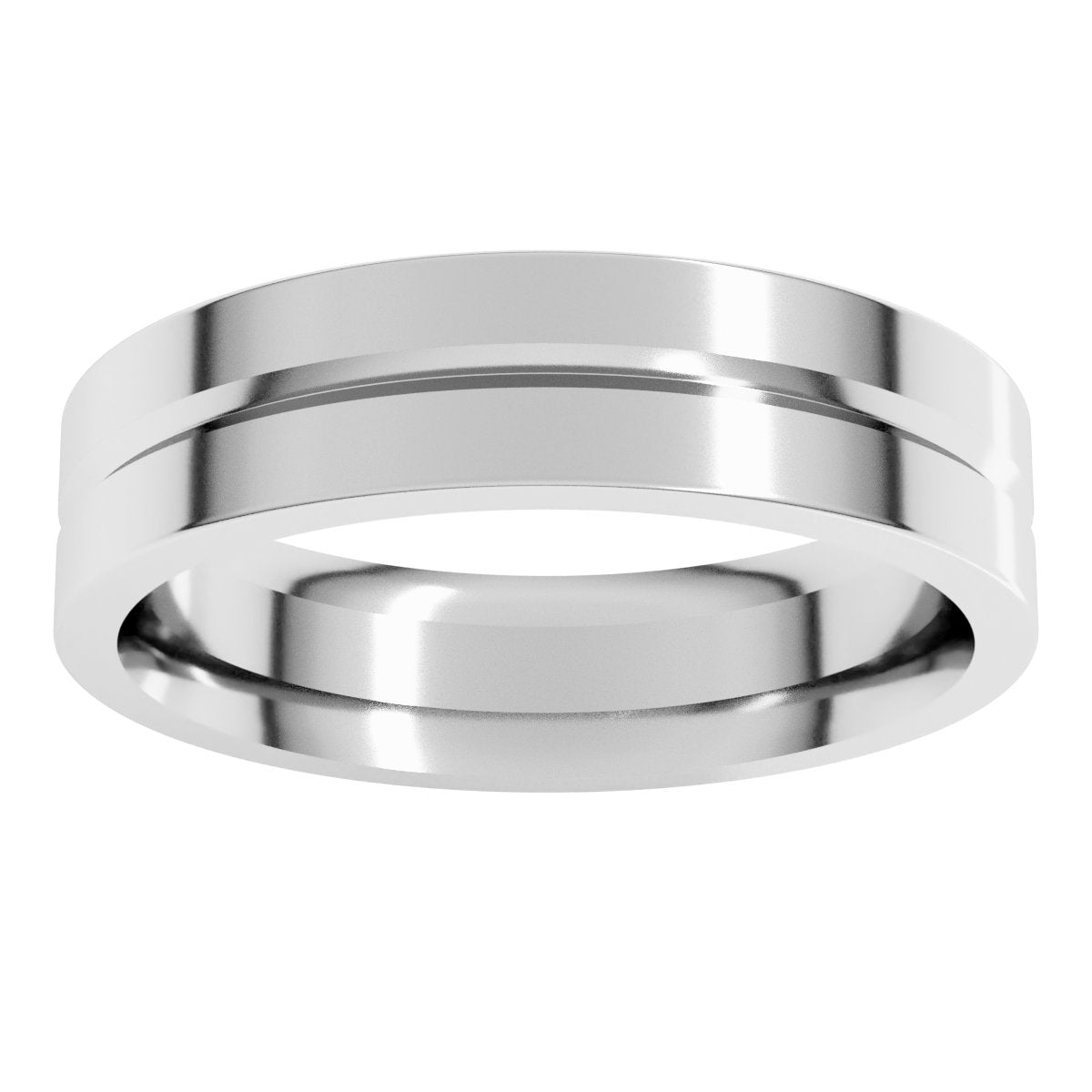 Grooved Comfort-Fit Flat Band