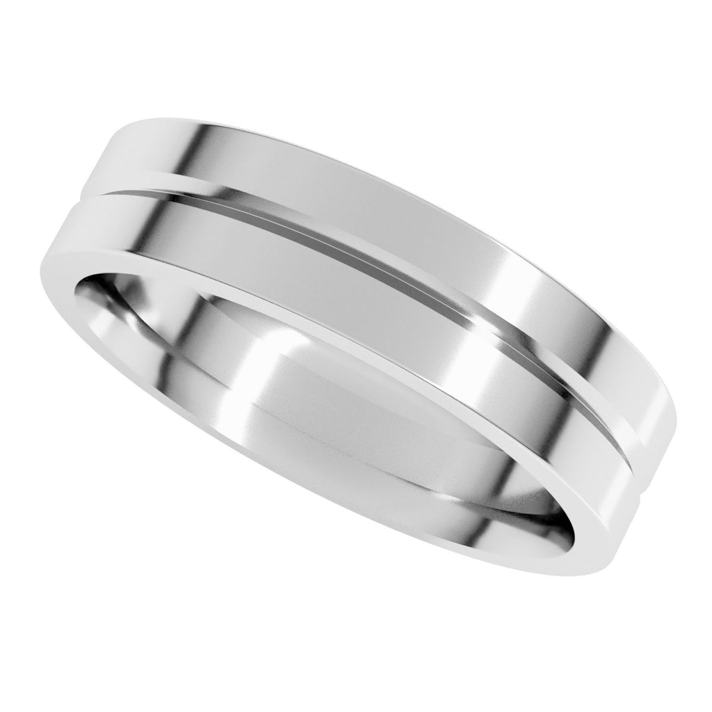 Grooved Comfort-Fit Flat Band
