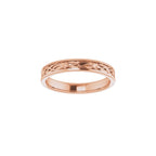 Floral Flat Band with Bead Blast Finish