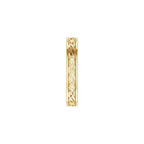 Floral Flat Band with Bead Blast Finish