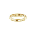 Floral Flat Band with Bead Blast Finish