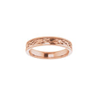 Floral Flat Band with Bead Blast Finish