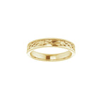 Floral Flat Band with Bead Blast Finish