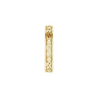 Floral Flat Band with Bead Blast Finish