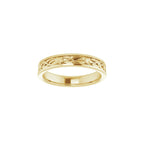 Floral Flat Band with Bead Blast Finish