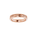 Floral Flat Band with Bead Blast Finish