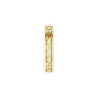 Floral Flat Band with Bead Blast Finish