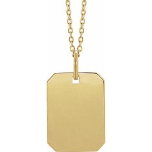 Floral Dog Tag Necklace or Pendant
