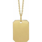 Floral Dog Tag Necklace or Pendant
