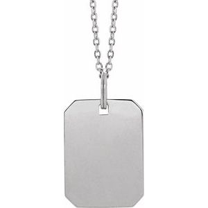 Floral Dog Tag Necklace or Pendant