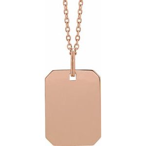 Floral Dog Tag Necklace or Pendant