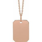 Floral Dog Tag Necklace or Pendant