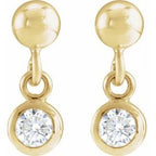 Micro-Bezel Dangle Earrings