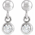 Micro-Bezel Dangle Earrings