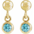 Micro-Bezel Dangle Earrings