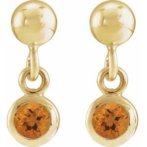 Micro-Bezel Dangle Earrings