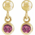 Micro-Bezel Dangle Earrings