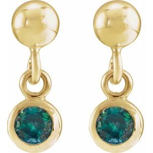 Micro-Bezel Dangle Earrings