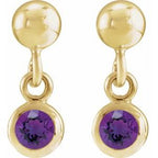 Micro-Bezel Dangle Earrings