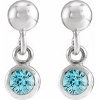Micro-Bezel Dangle Earrings
