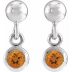 Micro-Bezel Dangle Earrings