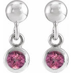 Micro-Bezel Dangle Earrings