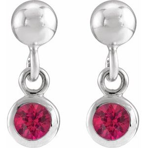 Micro-Bezel Dangle Earrings