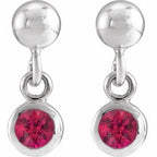 Micro-Bezel Dangle Earrings