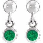 Micro-Bezel Dangle Earrings