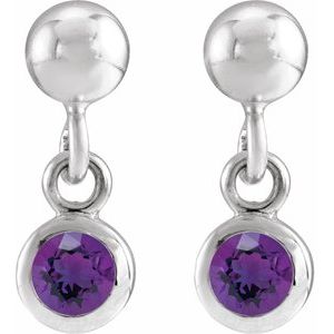 Micro-Bezel Dangle Earrings
