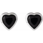 Heart Bezel-Set Stud Earrings