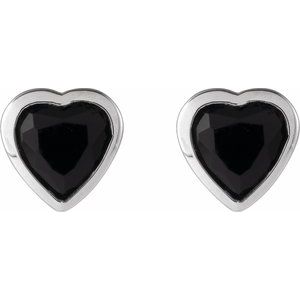Heart Bezel-Set Stud Earrings