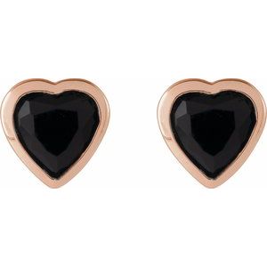 Heart Bezel-Set Stud Earrings
