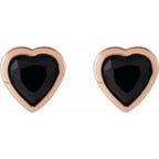 Heart Bezel-Set Stud Earrings