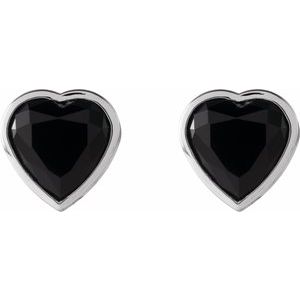 Heart Bezel-Set Stud Earrings