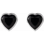 Heart Bezel-Set Stud Earrings
