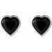Heart Bezel-Set Stud Earrings